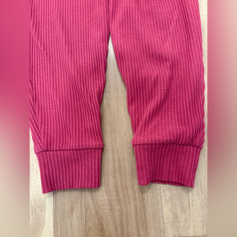 ALO Yoga Ribbed Track Joggers in Pink - Picture 9 of 13